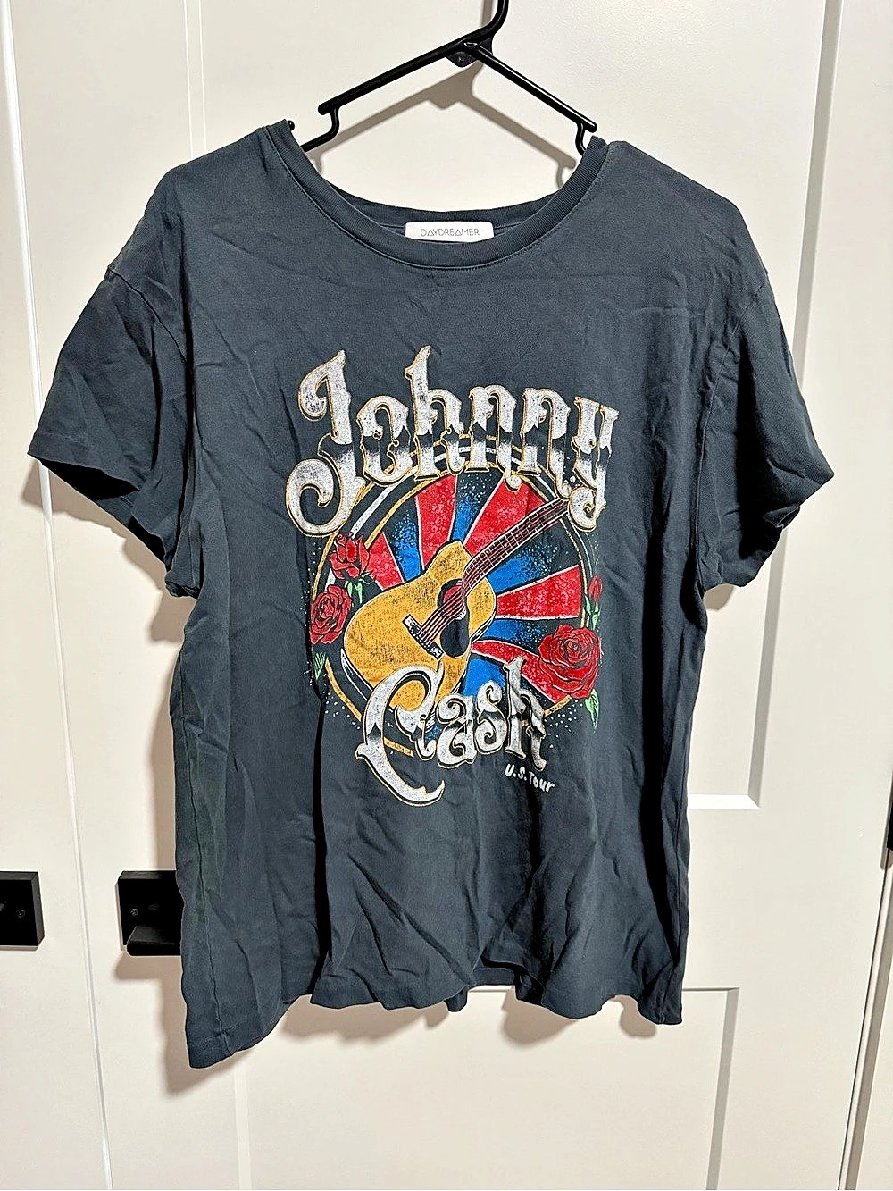 Daydreamer Johnny Cash US Tour Graphic Tee Gray Size Large